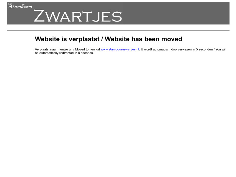 Screenshot van website