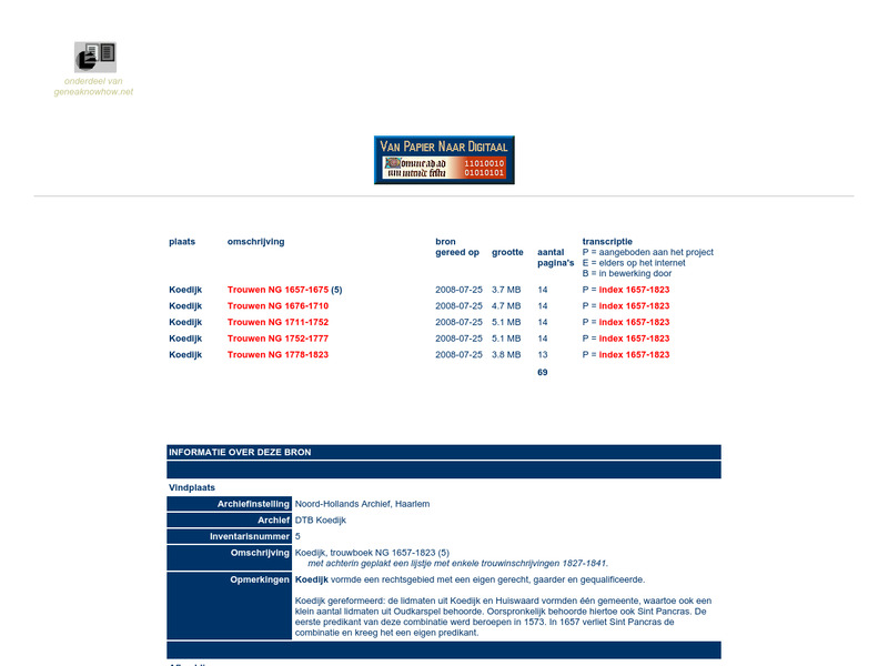 Screenshot van website