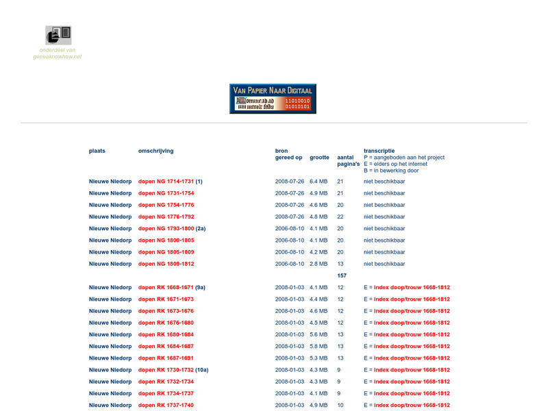 Screenshot van website