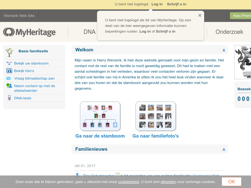 Screenshot van website