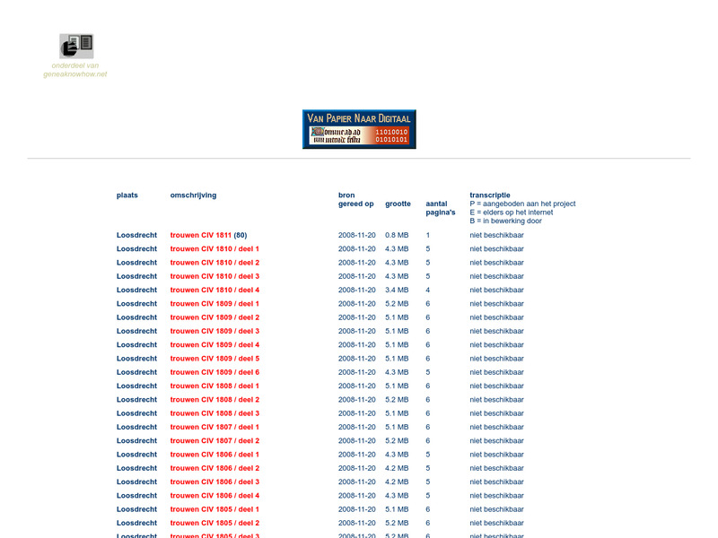 Screenshot van website