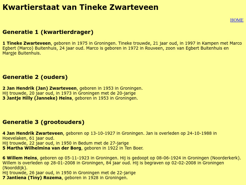 Screenshot van website