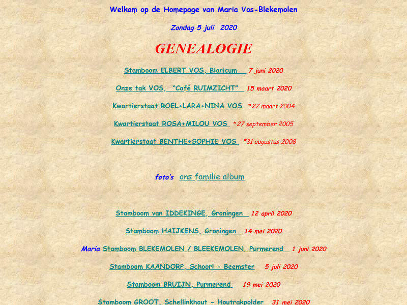 Screenshot van website