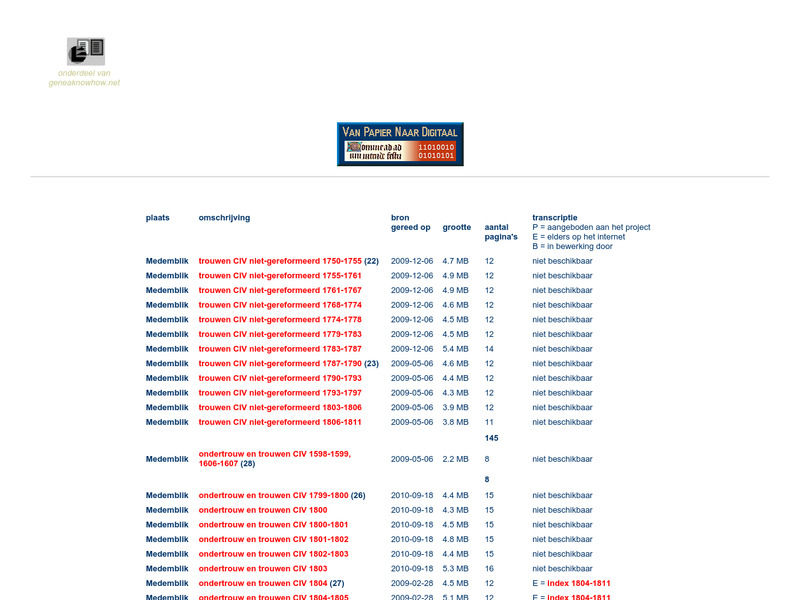 Screenshot van website