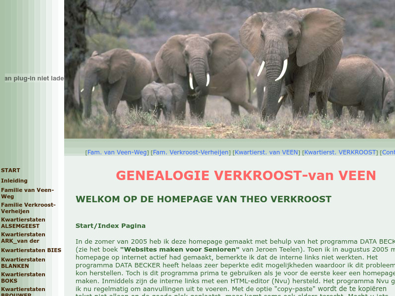 Screenshot van website