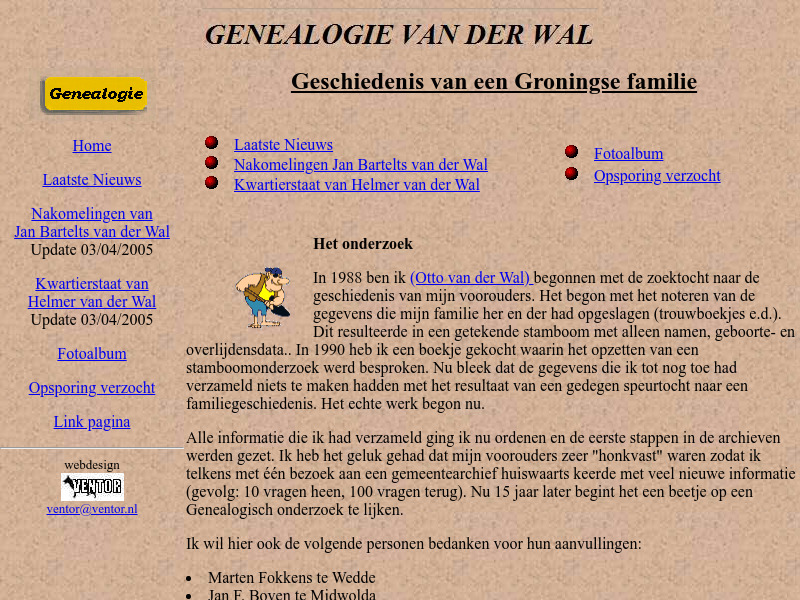 Screenshot van website