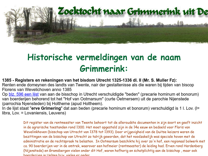Screenshot van website