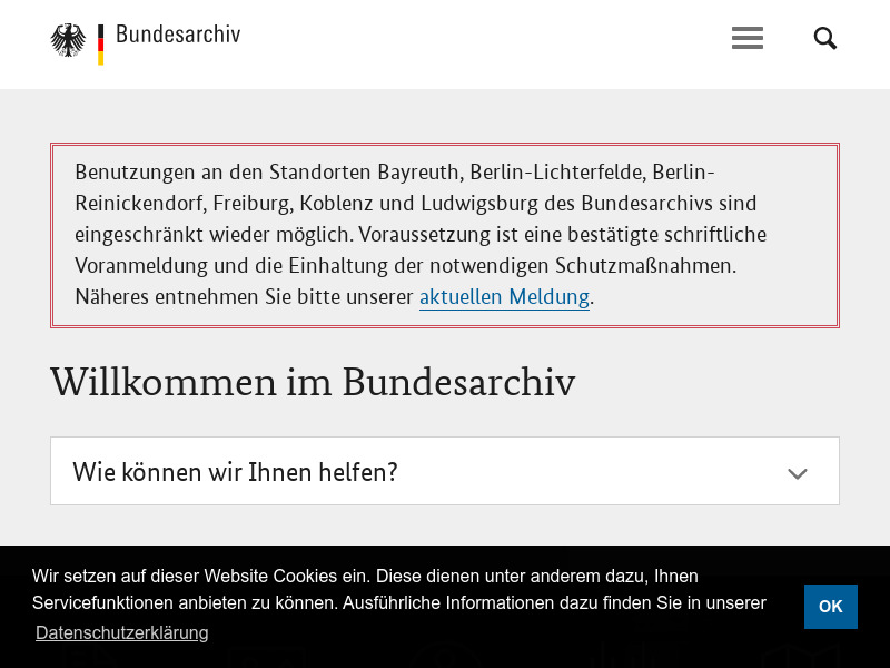 Screenshot van website