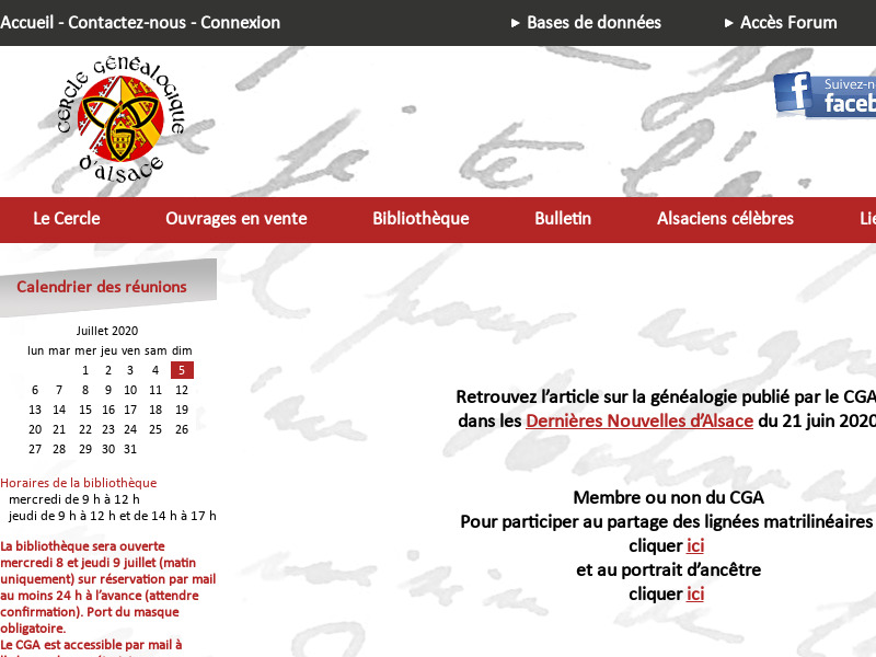Screenshot van website