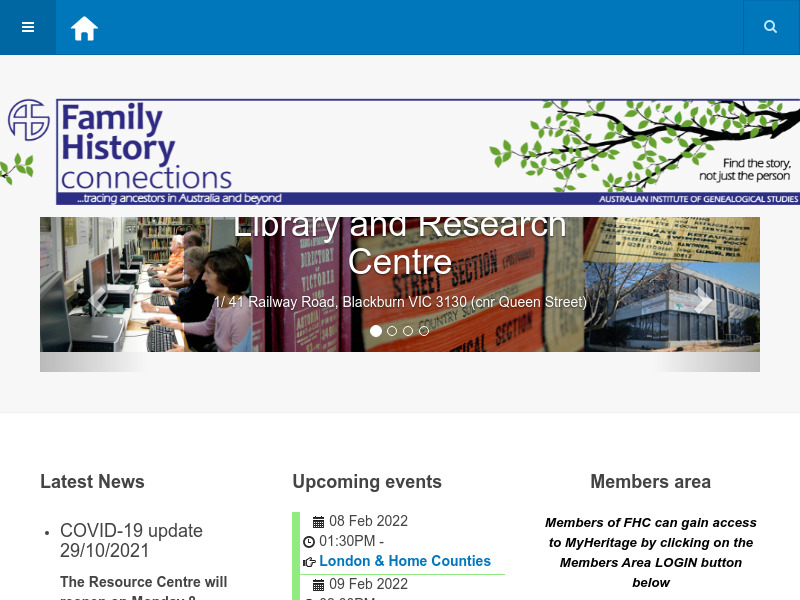 Screenshot van website