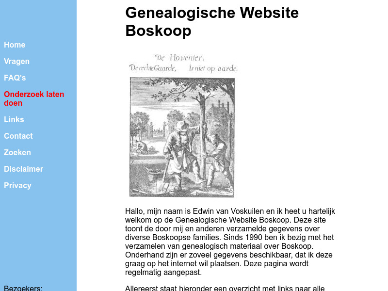 Screenshot van website