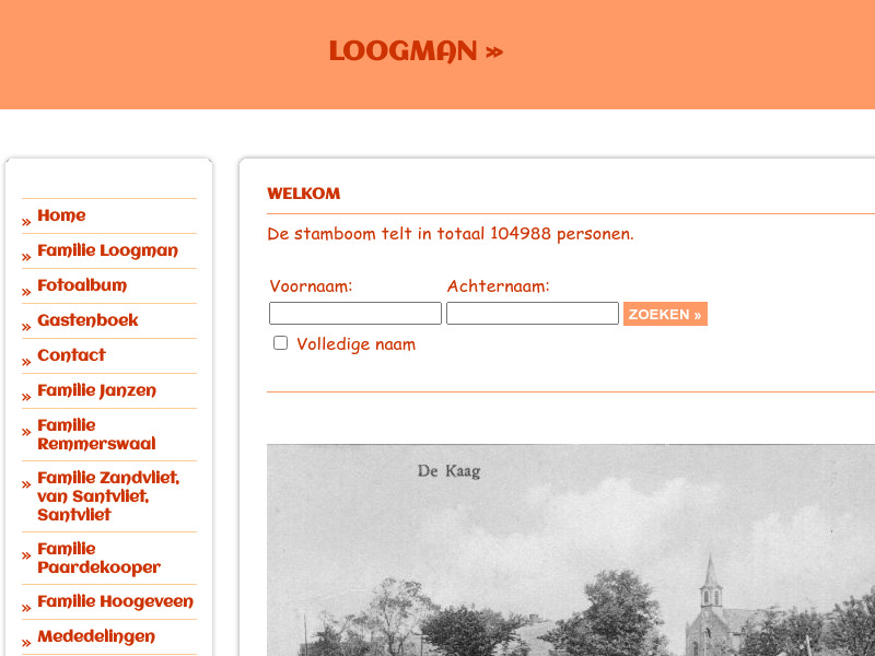 Screenshot van website