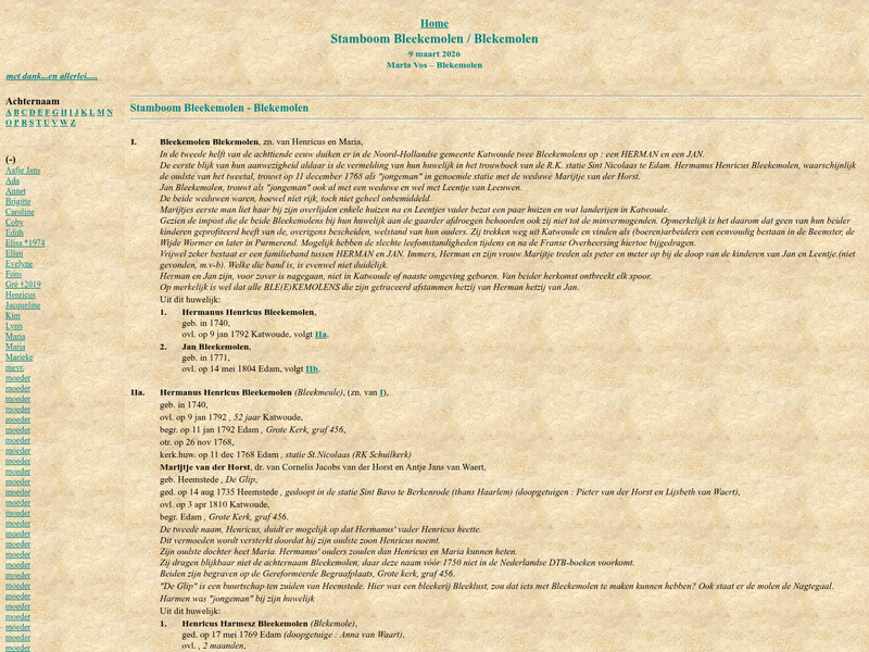 Screenshot van website