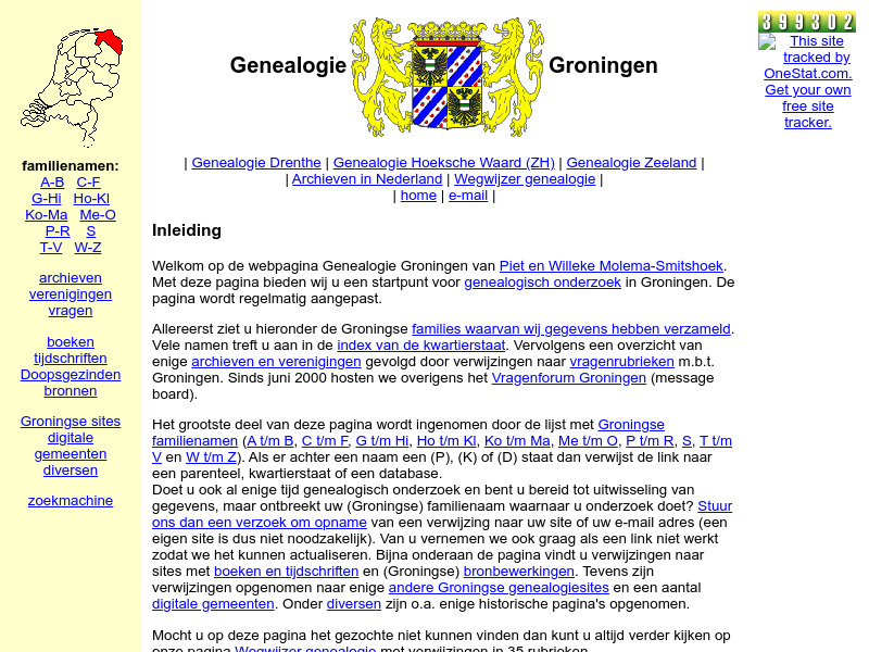 Screenshot van website