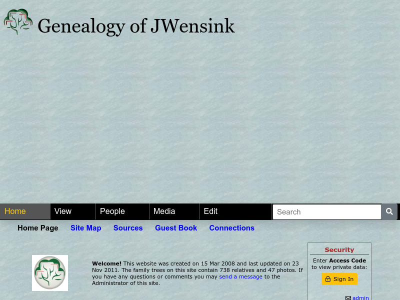 Screenshot van website