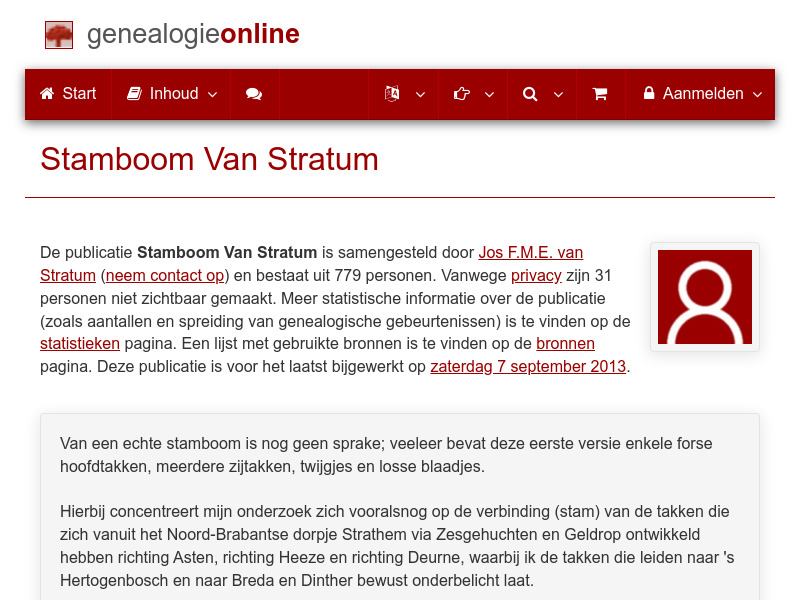 Screenshot van website