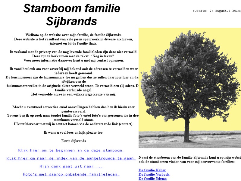Screenshot van website