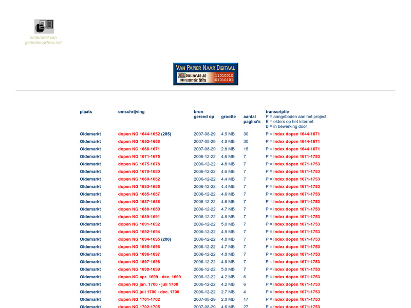 Screenshot van website