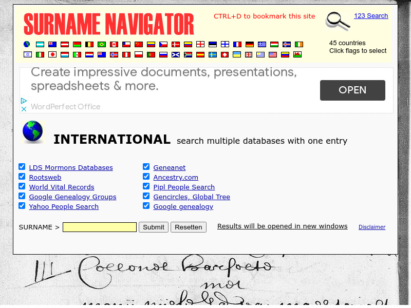 Screenshot van website
