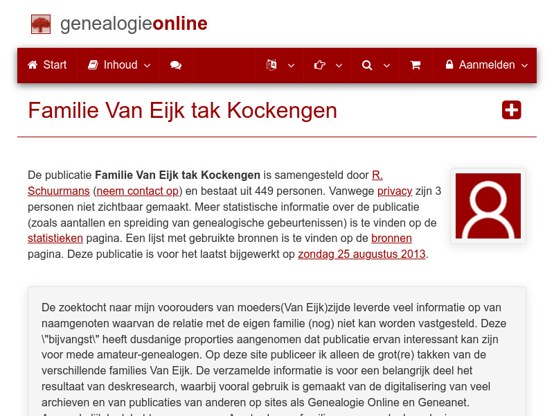 Screenshot van website