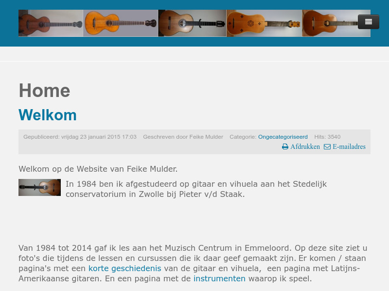 Screenshot van website