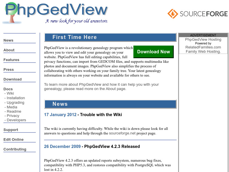 Screenshot van website