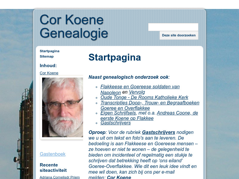 Screenshot van website