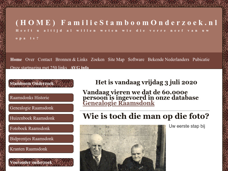 Screenshot van website