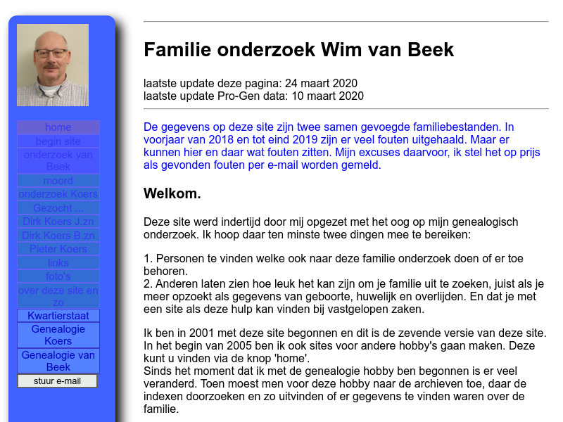 Screenshot van website