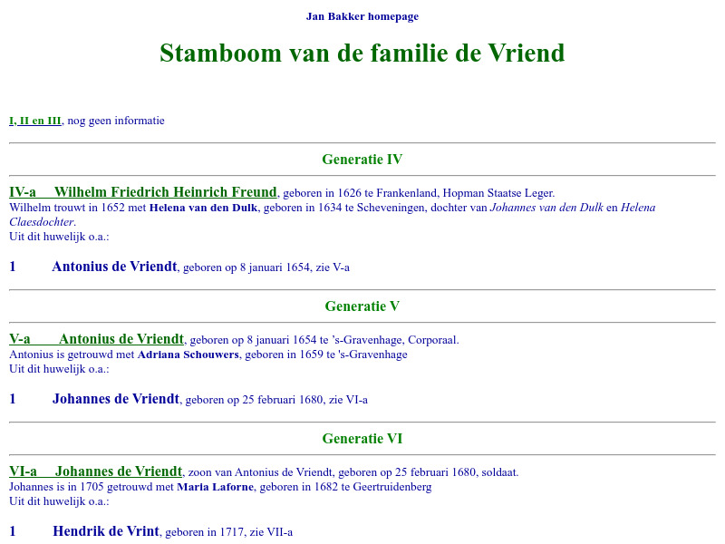 Screenshot van website