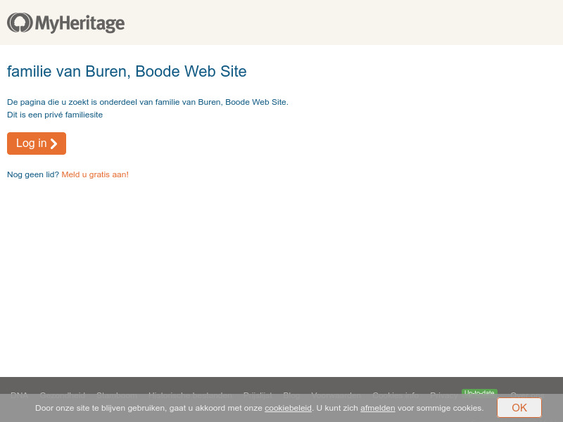 Screenshot van website