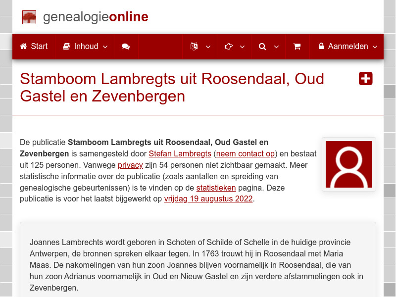 Screenshot van website