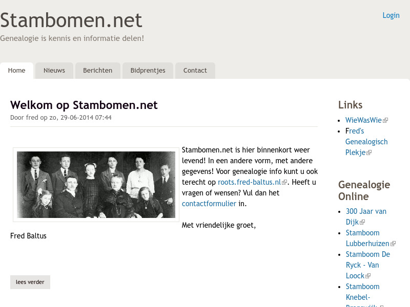 Screenshot van website