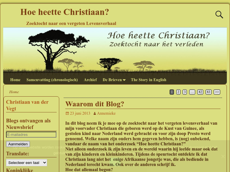 Screenshot van website