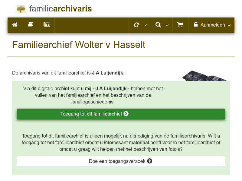 Screenshot van website
