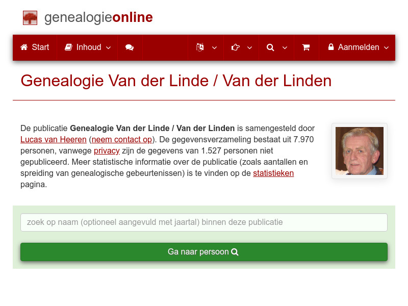 Screenshot van website