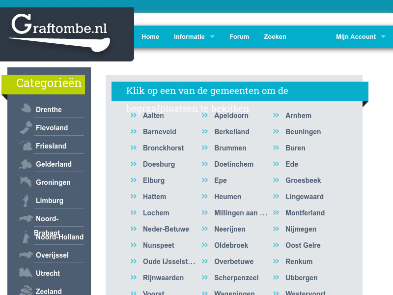 Screenshot van website