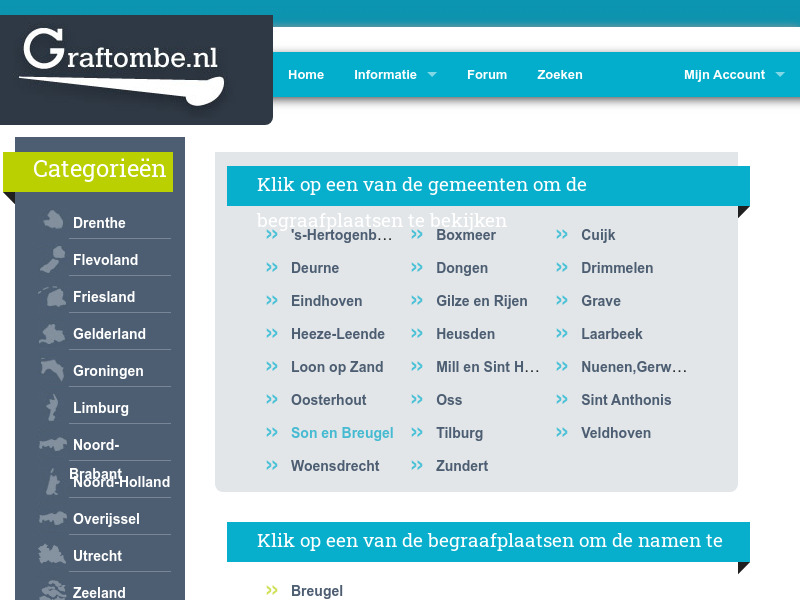 Screenshot van website