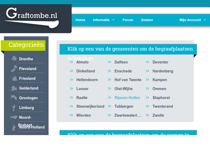 Screenshot van website