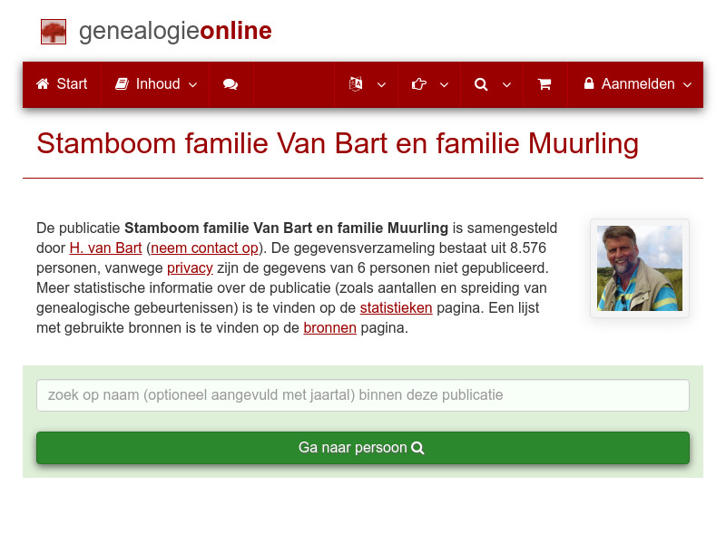 Screenshot van website