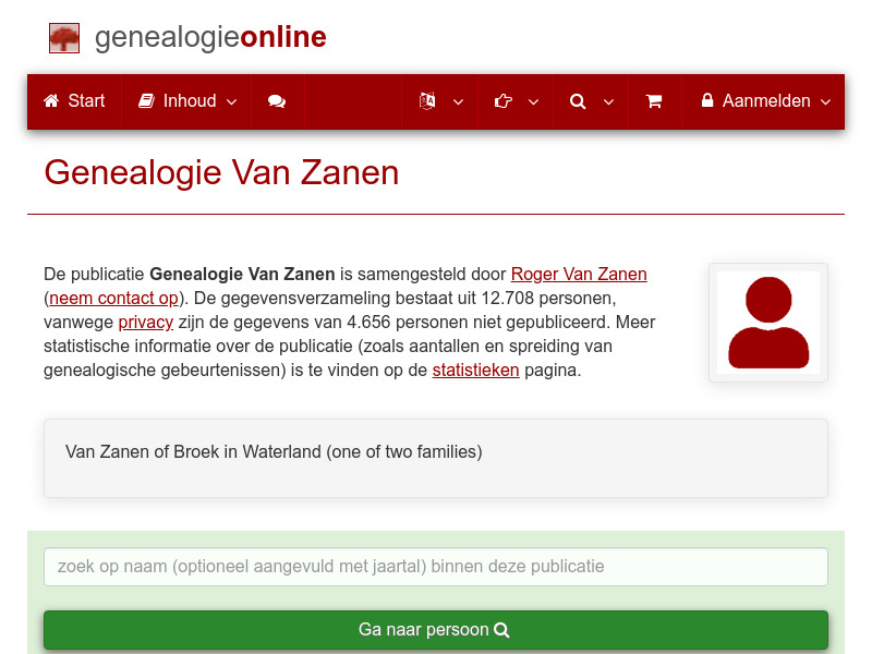 Screenshot van website