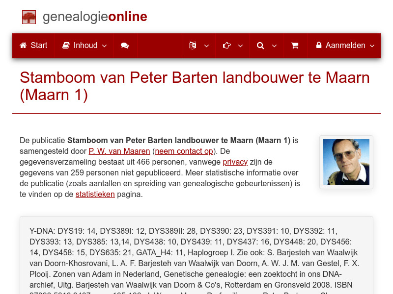 Screenshot van website