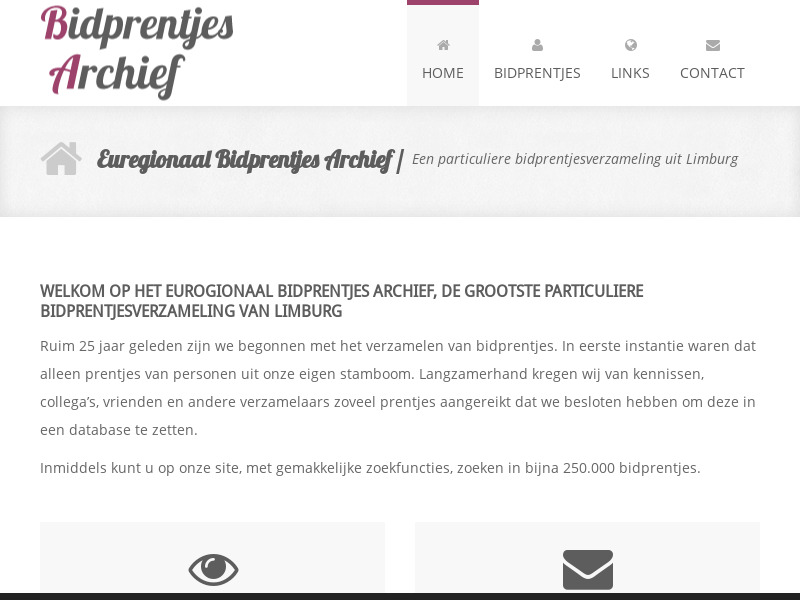 Screenshot van website