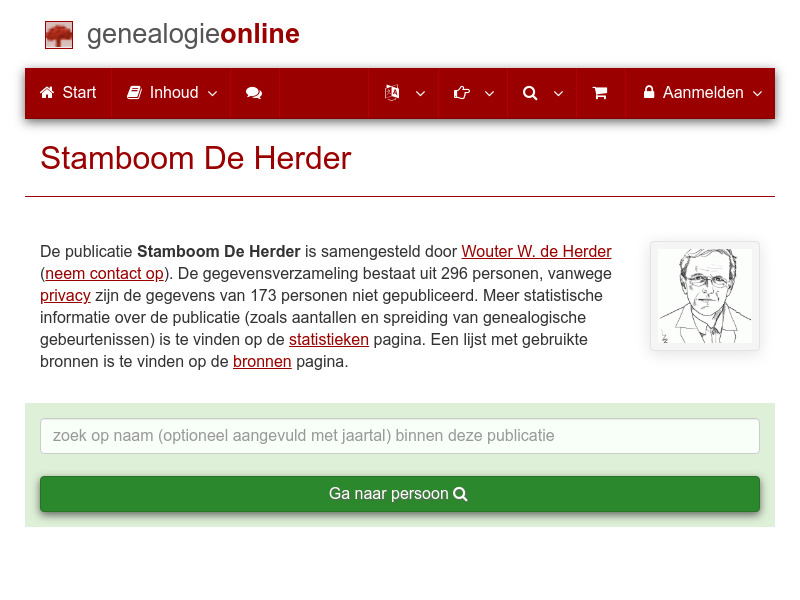 Screenshot van website
