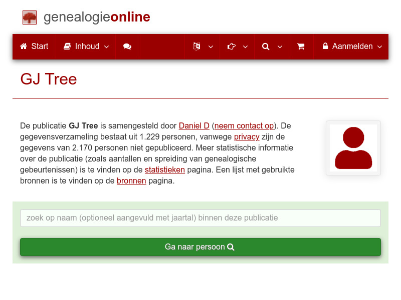 Screenshot van website