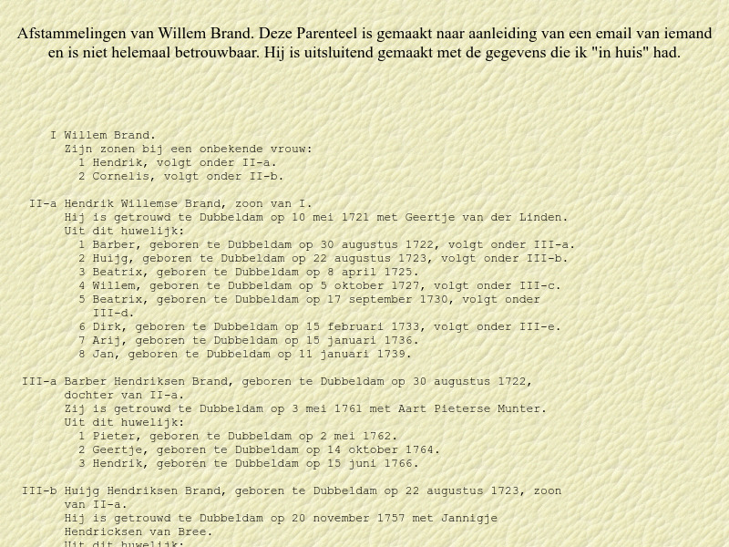 Screenshot van website