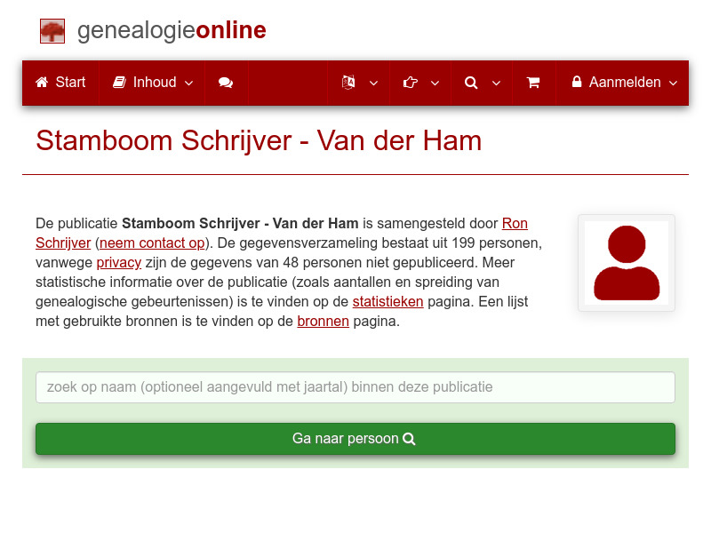 Screenshot van website