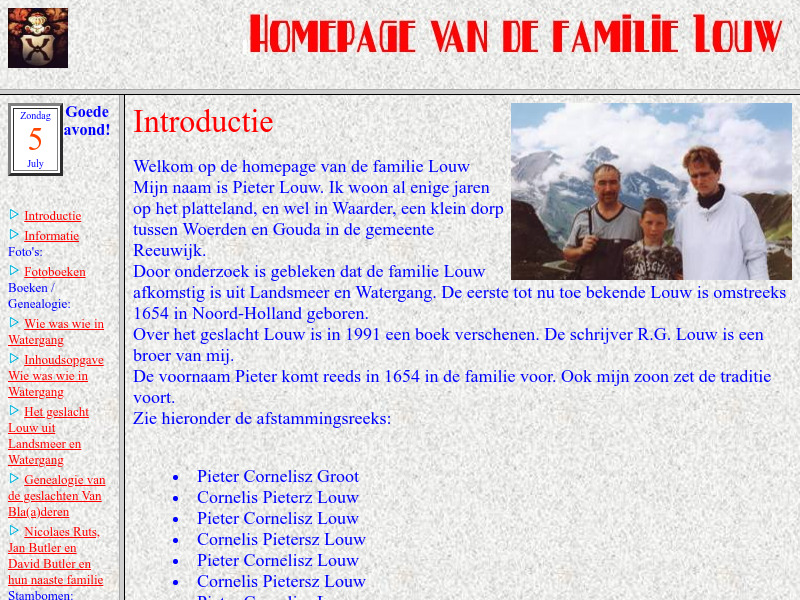 Screenshot van website
