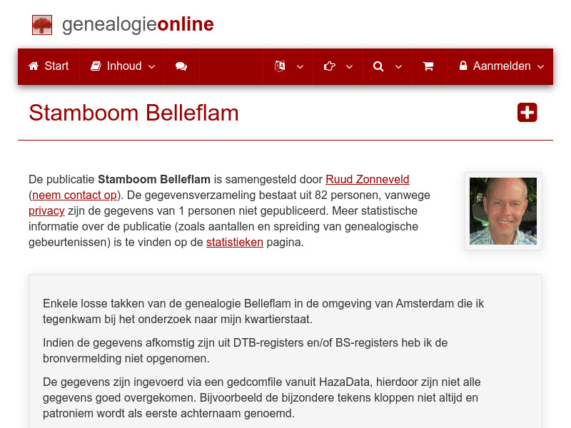 Screenshot van website