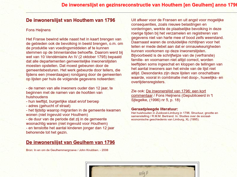 Screenshot van website